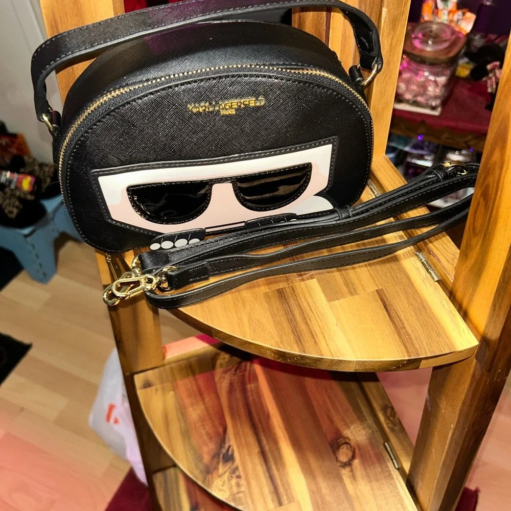 Karl Lagerfeld Black Leather Crossbody - Picture 8 of 8